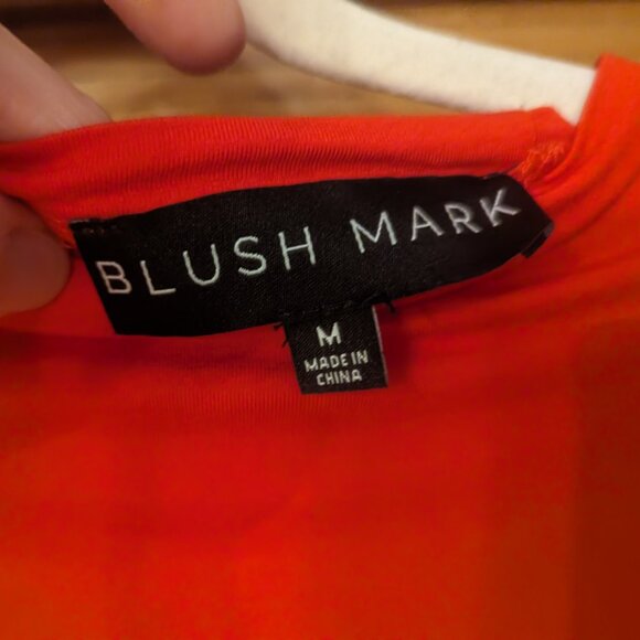 Blush Mark Size Medium Red Cropped Tee Tie-Back - Picture 6 of 13